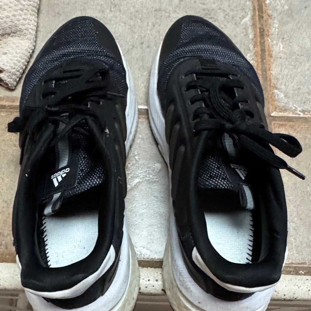 Adidas Men's Black and White Athletic Shoes